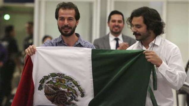 Essa Hassan (izq) primer estudiante sirio en llegar a México en el marco del Proyecto Habesha.