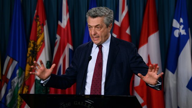 UN High Commissioner for Refugees Filippo Grandi held a news conference in Ottawa on March 21, 2016. He said Canada’s system of allowing private groups to sponsor refugees could be a model for other countries.