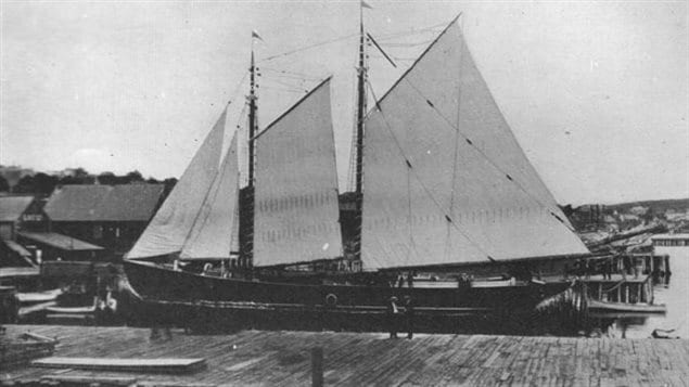 The Im Alone with her new set of sails. Built for the rum running trade, she brought untold tons of alcohol to a thrrsty prohibitionist US, until she was illegally sunk on the high seas  by an apparently frustrated US Coast Guard captain.
