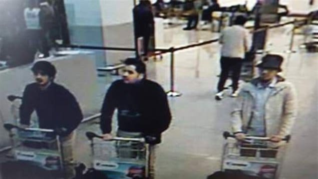 Les images des trois terroristes de l'aéroport captées par la vidéosurveillance..