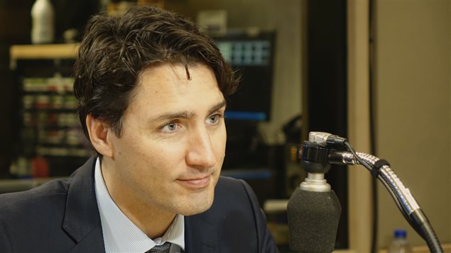 Le premier ministre du Canada Justin Trudeau dans le studio de Gravel le matin Le premier ministre du Canada Justin Trudeau dans le studio de Gravel le matin