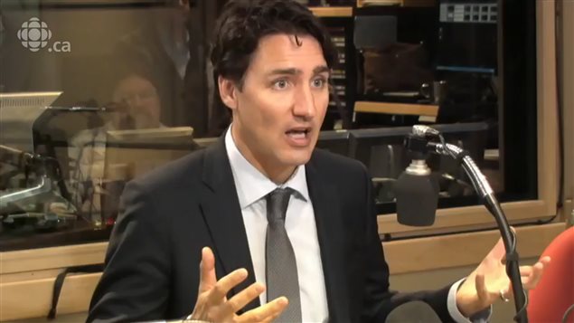 Primer ministro de Canadá, Justin Trudeau en entrevista en el programa matutino Gravel le matin de la radio francesa de Radio Canadá.