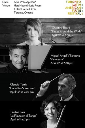 Cuatro grandes representantes de la música y de la flauta están de paso por Toronto para participar en el Festival de Flauta Latinoamericana.