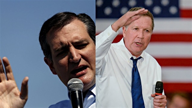Les candidatos republicanos Ted Cruz et John Kasich.