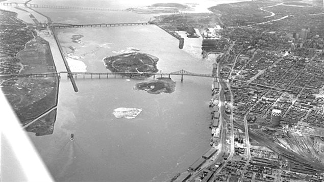 The two ilslands in the St Lawrence at Montreal shown in June 1963