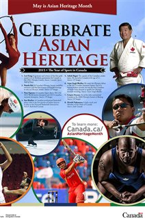 The Canadian government poster invites celebration of Asian Heritage Month. An Ontario union says one good way to do that is to end workplace abuse.