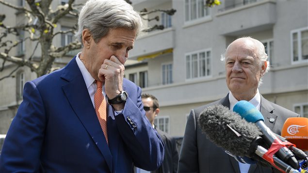 John Kerry y Staffan de Mistura