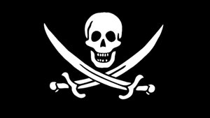 There were actually quite a few variations on pirated flags, many featuring a skull with crossbones, or swords, or a skeleton, or others widely different.