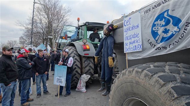 Manifestation des producteurs de lait du Québec