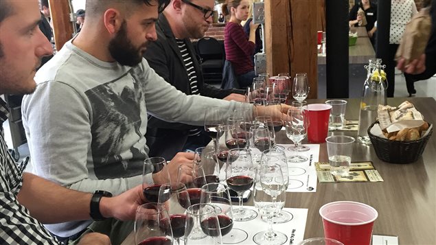 Les chefs et les sommeliers de l'Estrie ont été invités à déguster à l’aveugle une vingtaine de vins provenant de 13 vignobles de la région. Les chefs et les sommeliers de l'Estrie ont été invités à déguster à l’aveugle une vingtaine de vins provenant de 13 vignobles de la région.