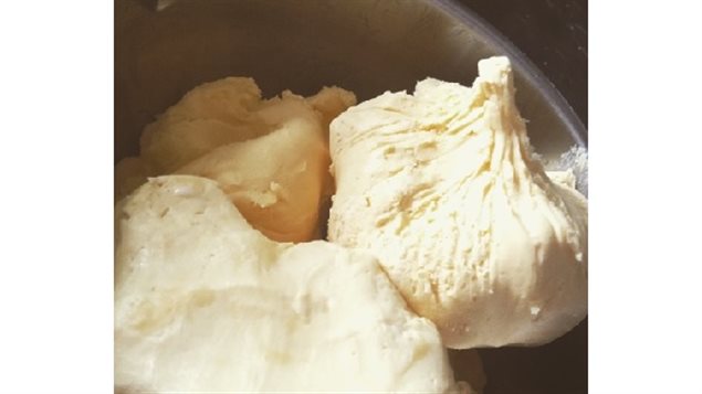 Homemade butter- nothing store bought and learning to make things yourself as the pioneers had to do