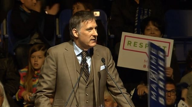 Maxime Bernier lors du lancement de sa campange à la direction du Parti conservateur