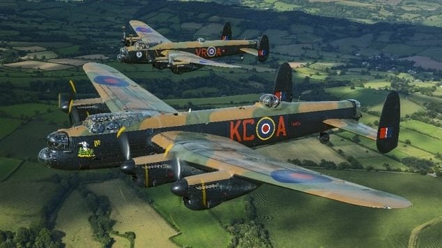 In 2014 an historic reunion took place over the skies of Britain as the world’s only 2 airworthy Lancasters flew together. Canada’s VR-A *Vera* had flown across the Atlantic for the summer touring show which thrilled tens of thousands around the country. Parts from a non-flying Canadian Lanc will keep Britain’s KC-A in the air.