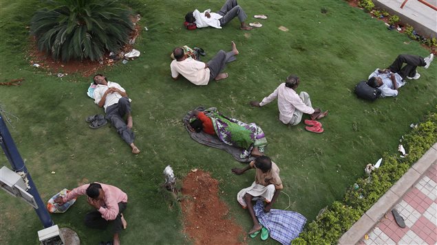 Indians in Hyderabad sought shelter under a tree on May 20, 2016 as temperatures reached 51 C. The heat wave has killed hundreds and destroyed crops in more than 13 states.
