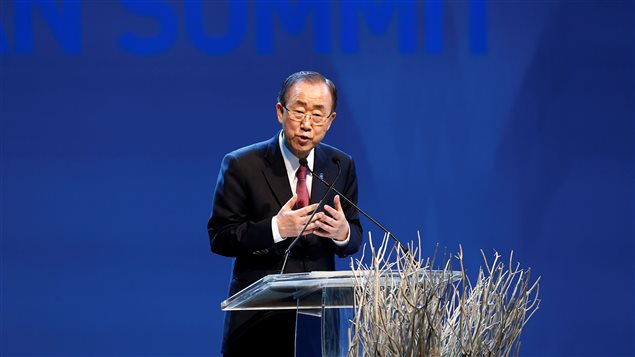  U.N. Secretary-General Ban Ki-moon speaks during the opening ceremony of the World Humanitarian Summit in Istanbul, Turkey, May 23, 2016. 