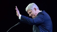 L'ex-premier ministre Stephen Harper lors de son discours d'adieux L'ex-premier ministre Stephen Harper lors de son discours d'adieux
