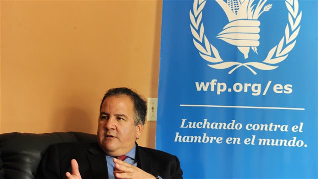 Miguel Barretto, director de la Sección América Latina y el Caribe del Programa Mundial de Alimentos, WFP por sus siglas en inglés, el 21 de agosto de 2015, hablando de la sequía en Guatemala, El Salvador y Honduras.  
