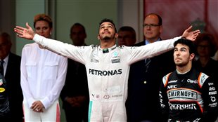 Lewis Hamilton après sa victoire au Grand Prix de Monaco 2016.