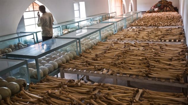 : A memorial was made of remains from just one of many massacres during the 1994 Rwandan genocide. Romeo Dallaire says genocide is happening again, this time in Syria.