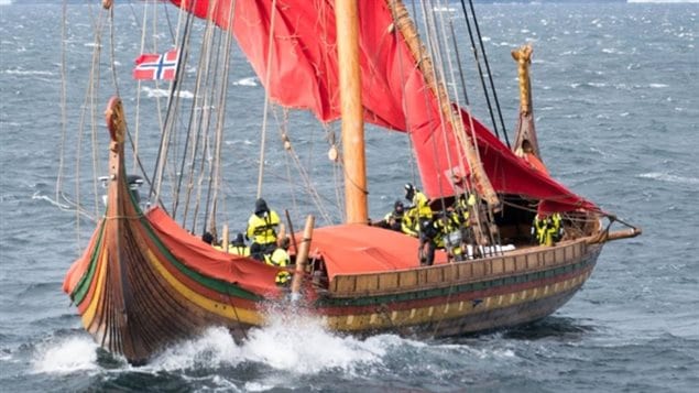 Made of oak, the longship made stops at the Shetland Islands, Faroe Islands, then to Iceland and Greenland before reaching Newfoundland this week