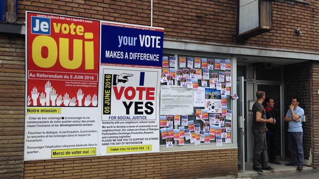 Affiches lors du référendum concernant un lieu de culte pour musulmans