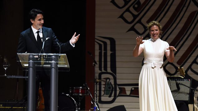 Justin Trudeau y su esposa Sophie Grégoire