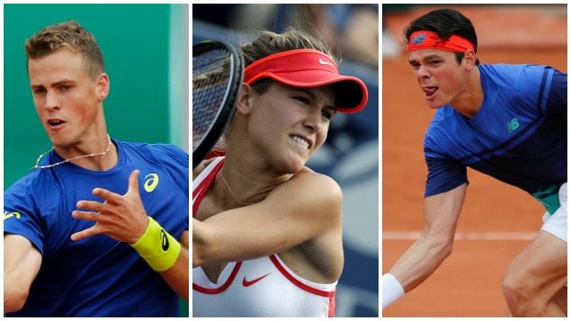 Vasek Pospisil, Eugenie Bouchard et Milos Raonic