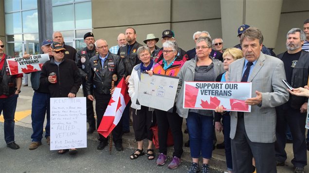 Manifestation à Halifax pour dénoncer l’inaction du gouvouvernement libéral envers les vétérans.