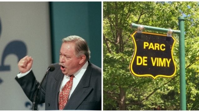 Jacques Parizeau, led a referendum campaign in the mainly French-speaking province of Quebec that almost led to the breakup of the country. Now Montreal wants to honour him by renaming Vimy Park in his honour.