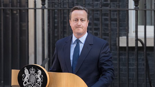  British Prime Minister David Cameron resigns on the steps of 10 Downing Street on June 24, 2016 in London, England.