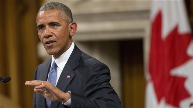 The world needs 'more Canada' President Barack Obama said in his speech in Parliament.