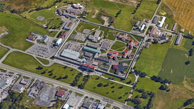 Aerial view of the Collins Bay-Frontenac prison and surrounding farmland in the city of Kingston Ontario.