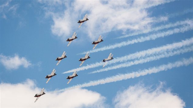 The Royal Canadian Air Force precision flying team, the Snowbirds, are always a thrill during Canada Day ceremonies.
