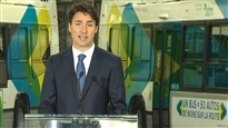 Le premier ministre Justin Trudeau annonce plus d’un milliard de dollars en investissement pour le transport et les infrastructures. 