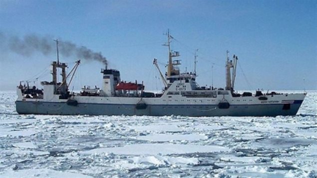 A Russian fishing trawler in the far north. Scientists say that there is simly not enough known about fish stocks, species, reproduction rates and other data to allow commercial fishing in the central Arctic as that area becomes more accessible with global warming and ice melt.