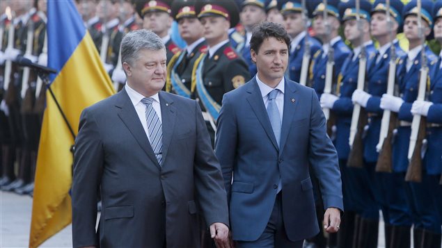Le président ukrainien Petro Poroshenko et le premier ministre Justin Trudeau, le 11 juillet 2016