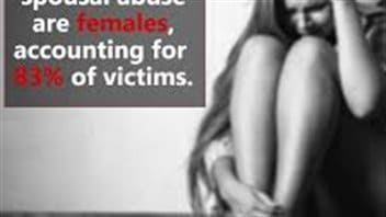 On any given day in Canada more than 3,300 women )and 3,000 children) are forced to sleep ion an emergency shelter to escape domestic violence. We see a woman hunched up against a wall with her knees in front of her and her left hand to her head.
