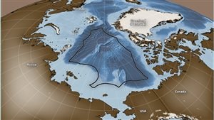 The black line indicates the extent on the 200nm economic boundary of Arctic Nations. The vast sea Of the ARctic Sea in the middle is international waters, and currently *unregulated* as far as a potential commercial fishery is concerned.
