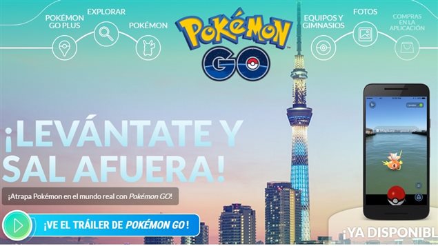 Detalle de la página oficial en español de Pokemon Go