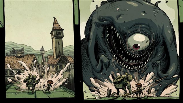 Scenes from the graphic novel, *Once our Land* now released in English and French by Peter Ricq