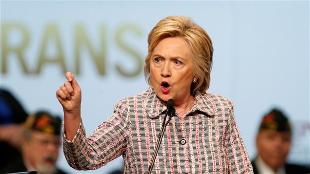  U.S. Democratic presidential candidate Hillary Clinton gestures as she speaks at the Veterans of Foreign Wars Convention in Charlotte, North Carolina, U.S. July 25, 2016. 
