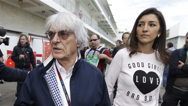 Ecclestone y su esposa en ocasión de asistir a la Fórmula 1 en Texas.