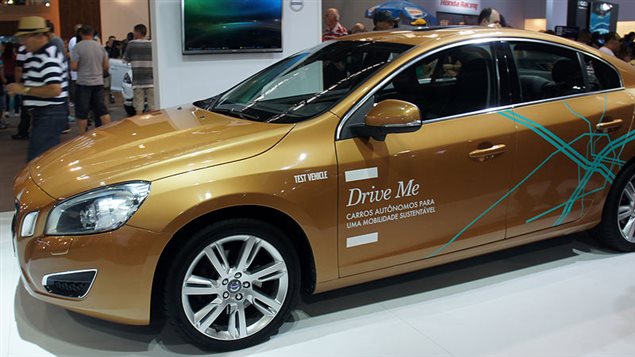 Le modèle de voiture autonome Volvo S60 qu’a conduite Nadine Filion