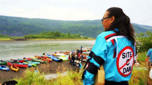 Indigenous people say the Site C dam violates their rights which should be  protected under a historical treaty.