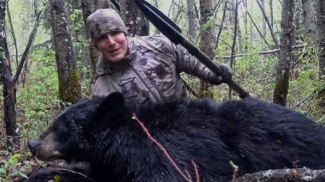 U.S. hunyer Josh Bowmar is thrilled that he killed a black with a spear.