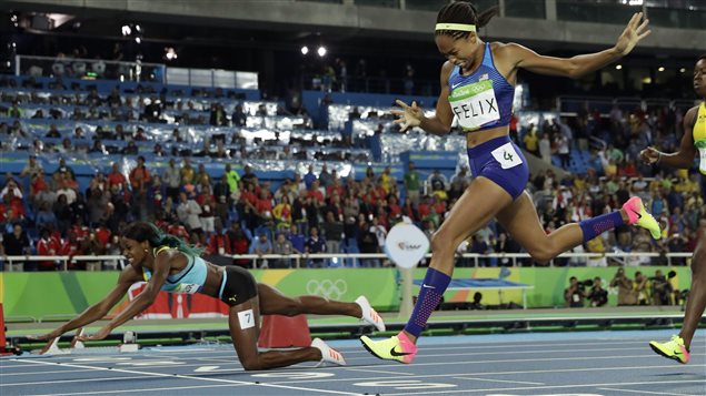 Bahamas’ Shaunae Miller’s full length plunge over the finish line was not illegal and won her the women’s 400-metre final at the Rio Olympics on Aug. 15, 2016.