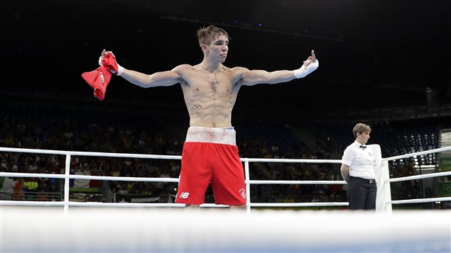 Irish boxer John Conlan showed his displeasure with the referee’s decision against him in a quarterfinal boxing match.