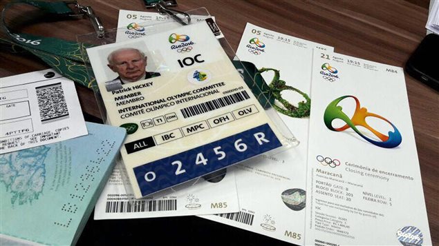 Brazilian police displayed documents seized from IOC official Pat Hickey arrested in connection with an alleged ticket scalping scheme.
