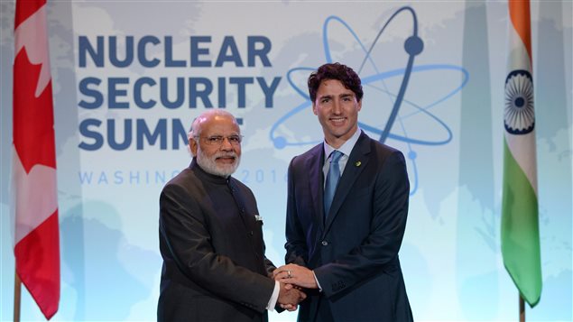 Canadian Prime Minister Justin Trudeau met with Indian Prime Minister Narendra Modi during a nuclear security summit in Washington in April. It is early in his mandate to tell whether he will maintain the warmth extended Modi by his predecessor.