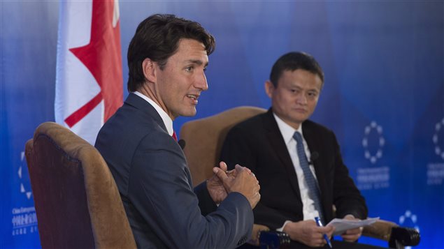 Justin Trudeau yJack Ma.